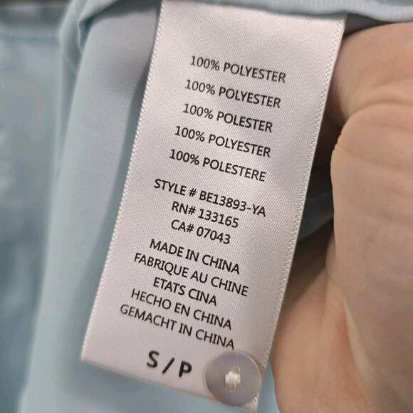 Anthropologie Top Womens Small Light Blue Tank Satin Flared Swing Flared - Picture 8 of 10